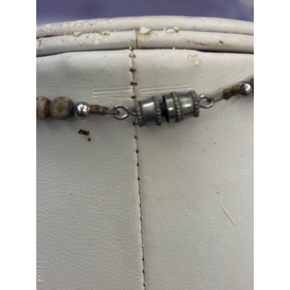 Artisan Natural Stone Necklace Handcrafted Jasper, Fossil & Onyx Beads Statement - Picture 11 of 14